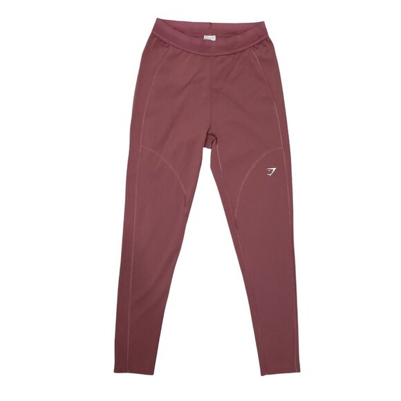Gymshark High Waisted Leggings Back Zip Pocket Running Dusty Rose/Pink Size M - Picture 1 of 12